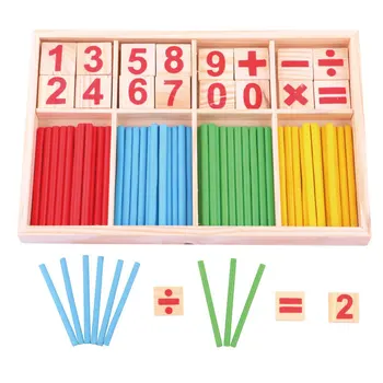 Education Mathematics Math Toys Arithmetic Counting Preschool Spindles Wooden Educational Toys For Kids Children Gift 1