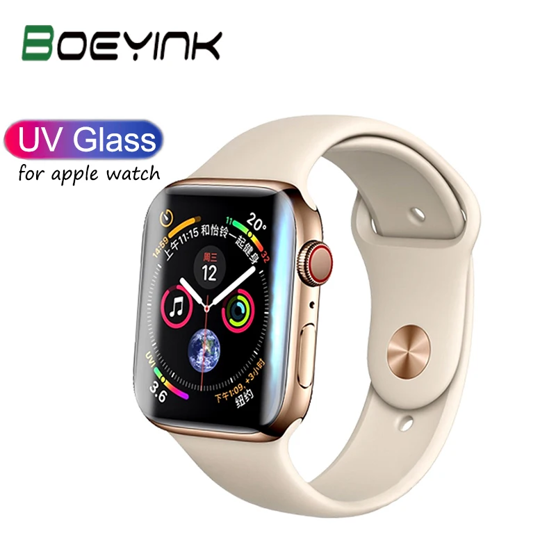 

BoeYink UV Tempered Glass For Apple Watch 4 3 2 1 Film For i Watch Series 38MM 40MM 42MM 44MM Screen Protector Protective Film
