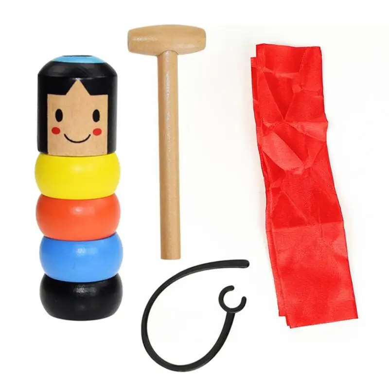 

1set Daruma Unbreakable Wooden Man Magic Toy Magic Tricks Close Up Stage Magic Props Comedy Mentalism Fun Toy Accessory