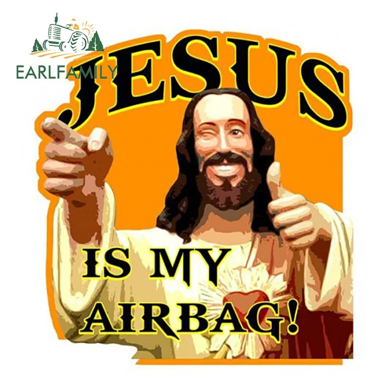 EARLFAMILY 13 см x 12 4 и надписью JESUS IS MY подушка безопасности для виниловые наклейки