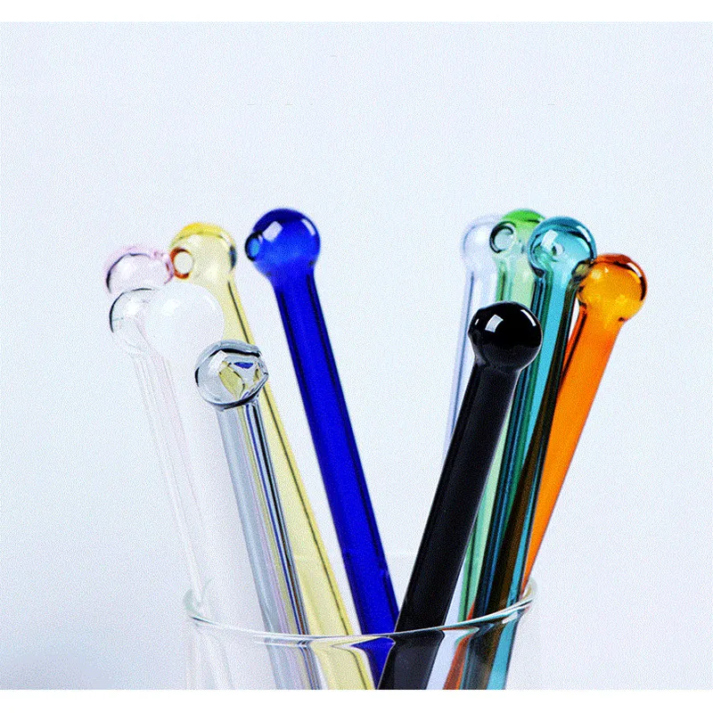 10pcs Colorful Glass Straws Reusable Party Smoothie Drinking For Milkshake Frozen Household Drinks Thick |