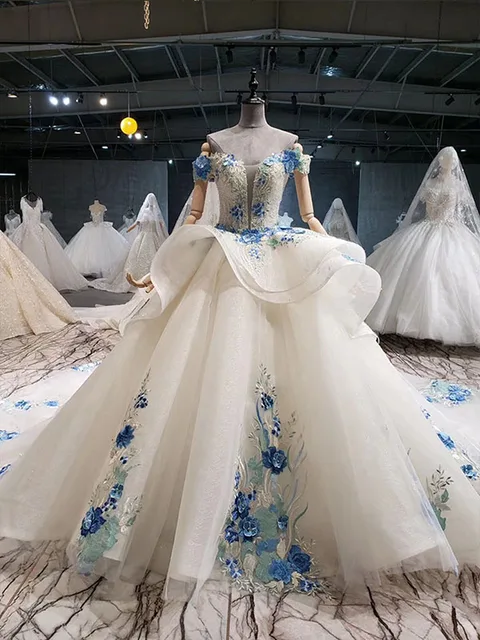 wedding dress dark blue