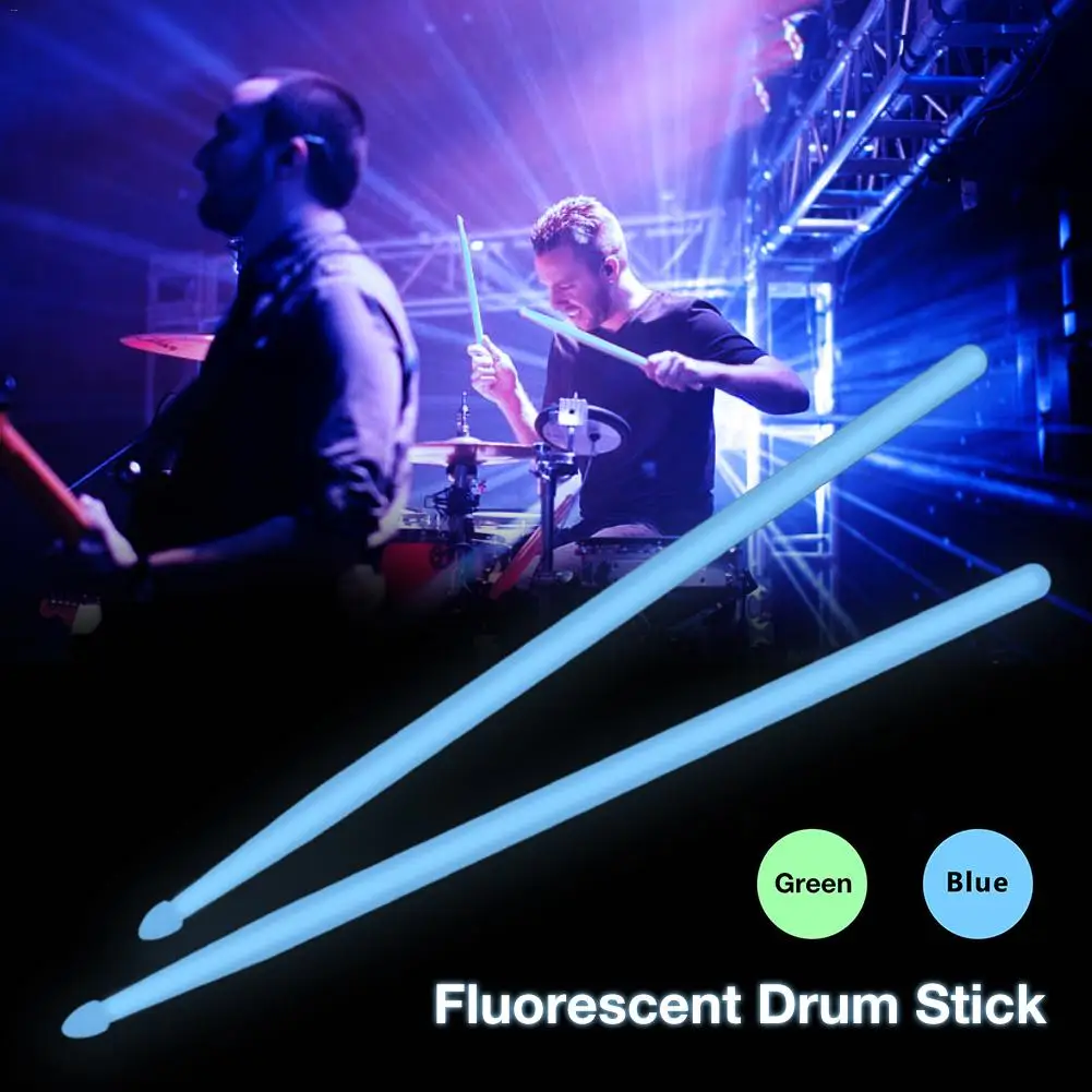 

2 Colors Noctilucent 5A Drum Stick Glow in The Dark Stage Performance Luminous Lighting Drumsticks Optional Drum Sticks