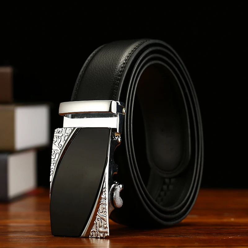 style2 black Мужской ремень, мужской ремень из натуральной кожи, ремень с автоматической пряжкой, ремни, высокое качество, широкие пояса, cinturon hombre - Цвет: style2 black