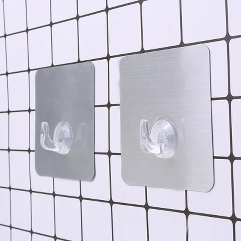 5/10Pcs Strong Self Adhesive Wall Hooks Silicone Wall Hangers Moisture Proof Transparent Door Hook Kitchen Bathroom Hanging