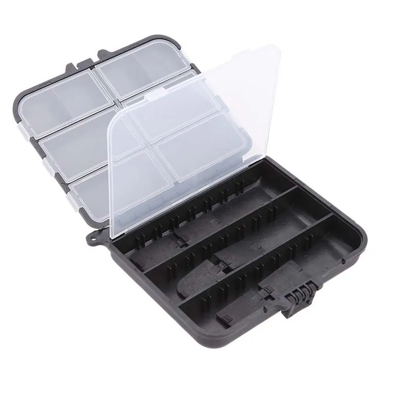 LED Portable fishing lure box spoon hook box Crankbait,tackle plastic box 9 storage compartments