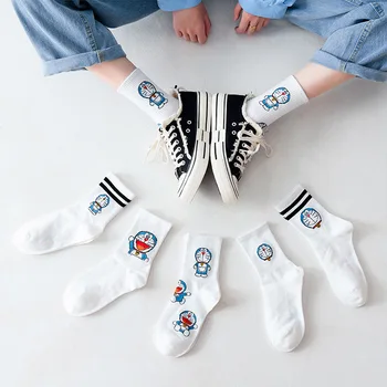 

Sock Women Doraemon Woman Socks Casual Ladies Creative Anime Sox Cotton Autumn Winter Girls Trendy Cartoon Cute Funny Calcetines