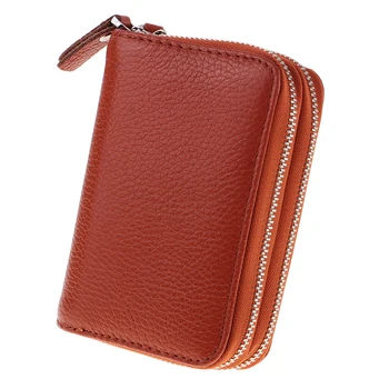 

Leather Card Holder Wallets Purse Zipper Credit Card Bag Coin Pouch