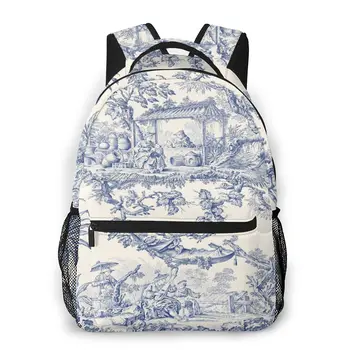 

Women Backpack with Multiple Using Women Backpacks French Country Nautical Print Female School Bag Girls Travel Bag