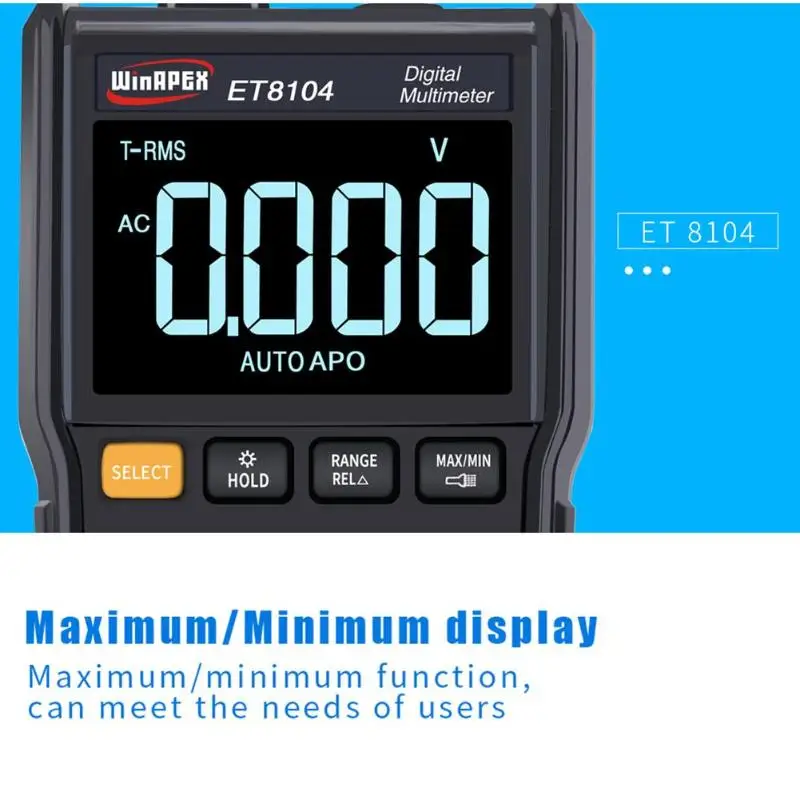 WinAPEX ET8104 Цифровой мультиметр 9999 отсчетов истинный среднеквадратичный Тестер AC/DC Напряжение Ток Емкость Сопротивление ручной мультиметр