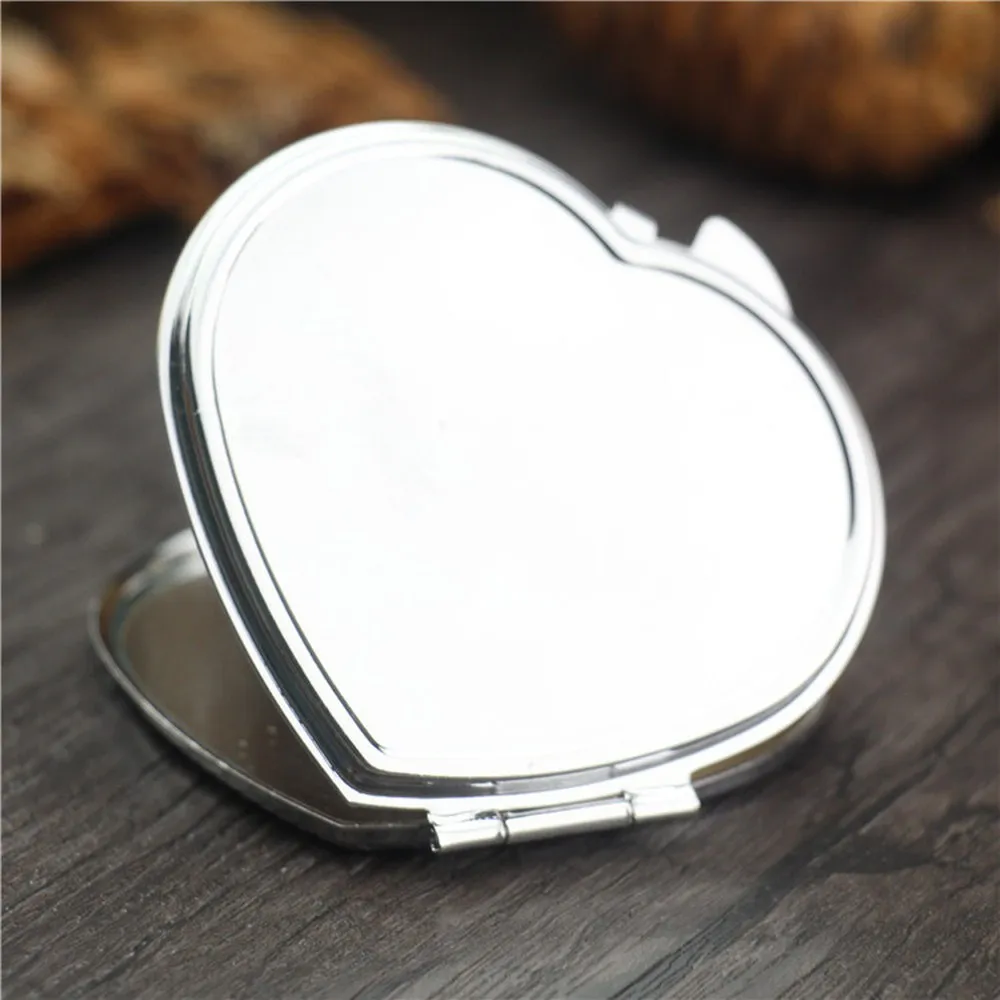 10 шт. 60 мм мини зеркало для макияжа серебряное компактное карманное зеркало портативное круглое двухстороннее складное косметическое зеркало женские подарки - Цвет: 10PCS
