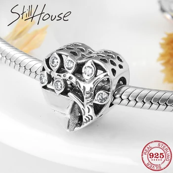 

Hot 925 Sterling Silver tree of life heart Beads womens accessories trendy Fit Original Pandora Charms Bracelet Jewelry