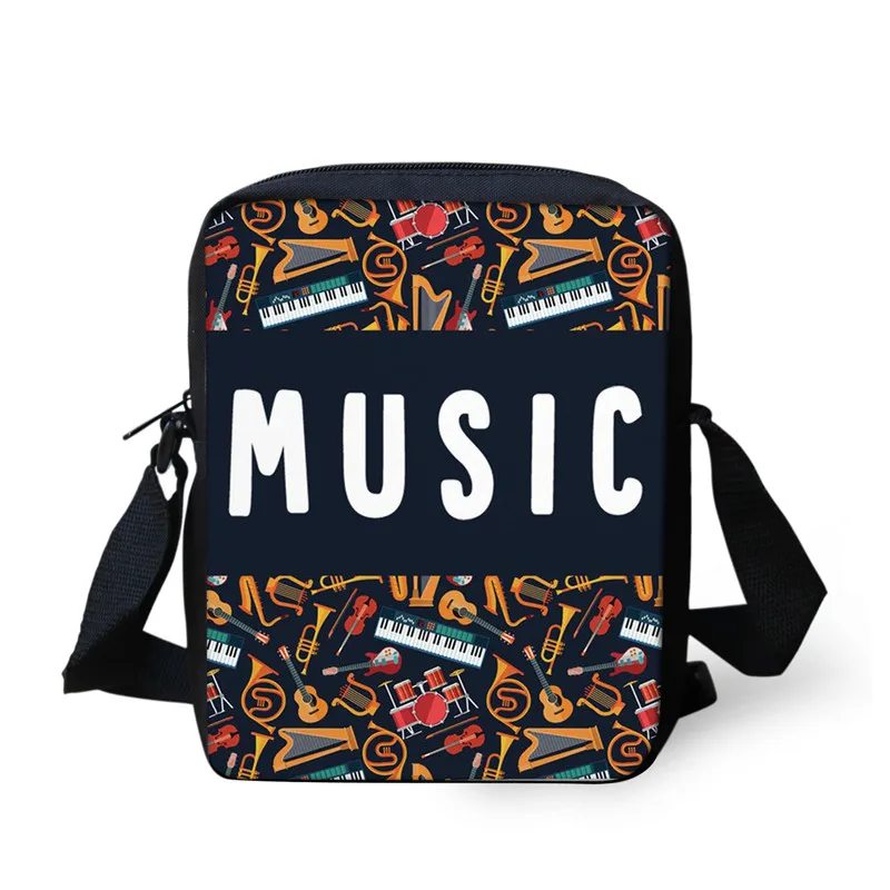 Женская сумка-мессенджер с музыкальным принтом