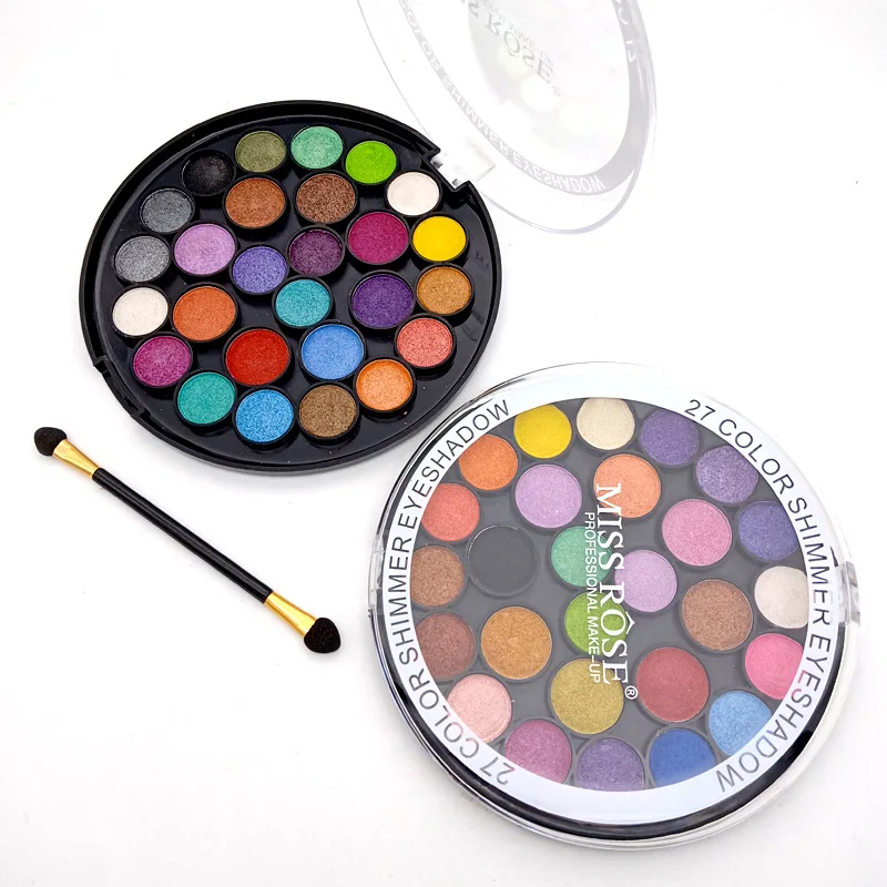 27 Colors Eyeshadow Pallete Eye Makeup Nude Matte Shimmer Glitter Powder Shadow Set Smoky Shadows with shadow brush |