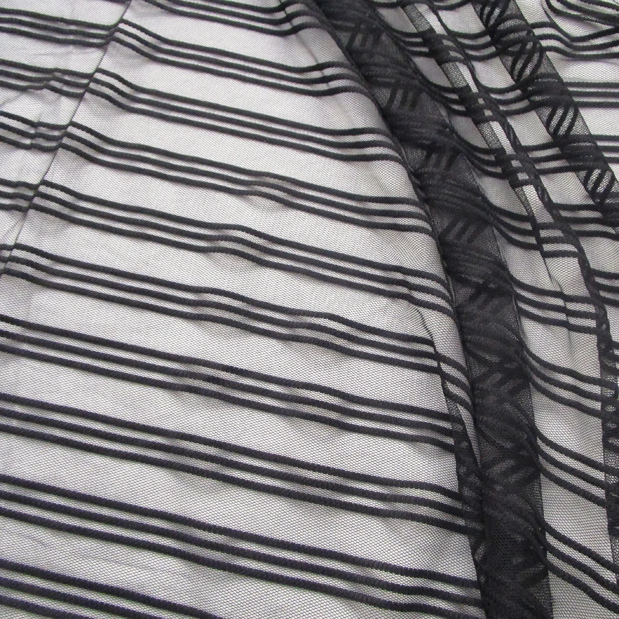 Классическая Высококачественная стереоскопическая полосатая сетчатая Тюлевая кружевная ткань для модельера