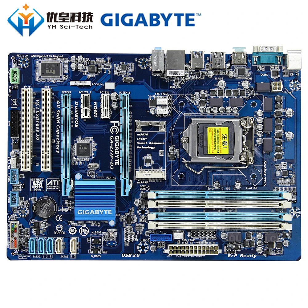 

Original Used Desktop Motherboard Gigabyte GA-Z77P-D3 Z77 Socket LGA 1155 Core i7/i5/i3/Pentium/Celeron DDR3 32G ATX