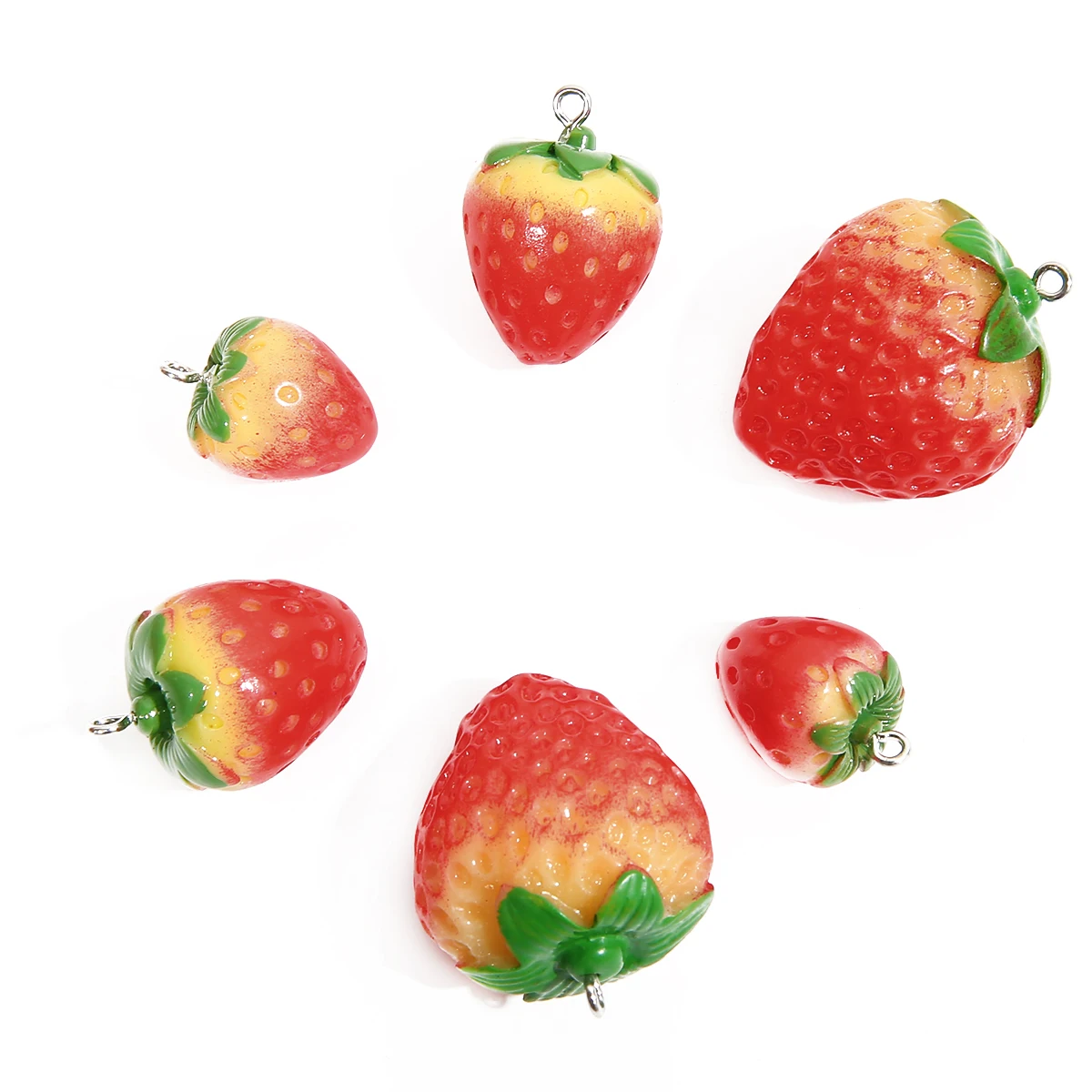 Lurrose 30pezzi Ciondoli Resina Fragola Decorazioni Per Fai Da Te Accessori Per Cover Telefoniche e Progetti Artigianali Di Abbellimenti Per e Crafting