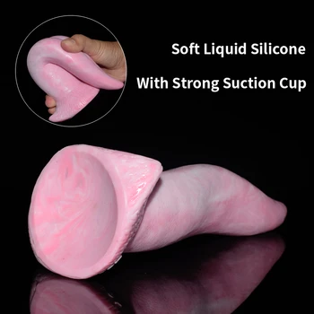 YOCY Dragon Tongue Dildo Lifelike Pink Silicone Sex Toy For Women Men With Suction Cup Anal Butt Plug Flirt Masturbator 3