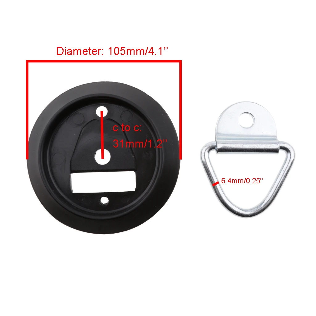 Trailer Boat Recessed D Ring Rope Chain Strap Tie Down Stainless Steel