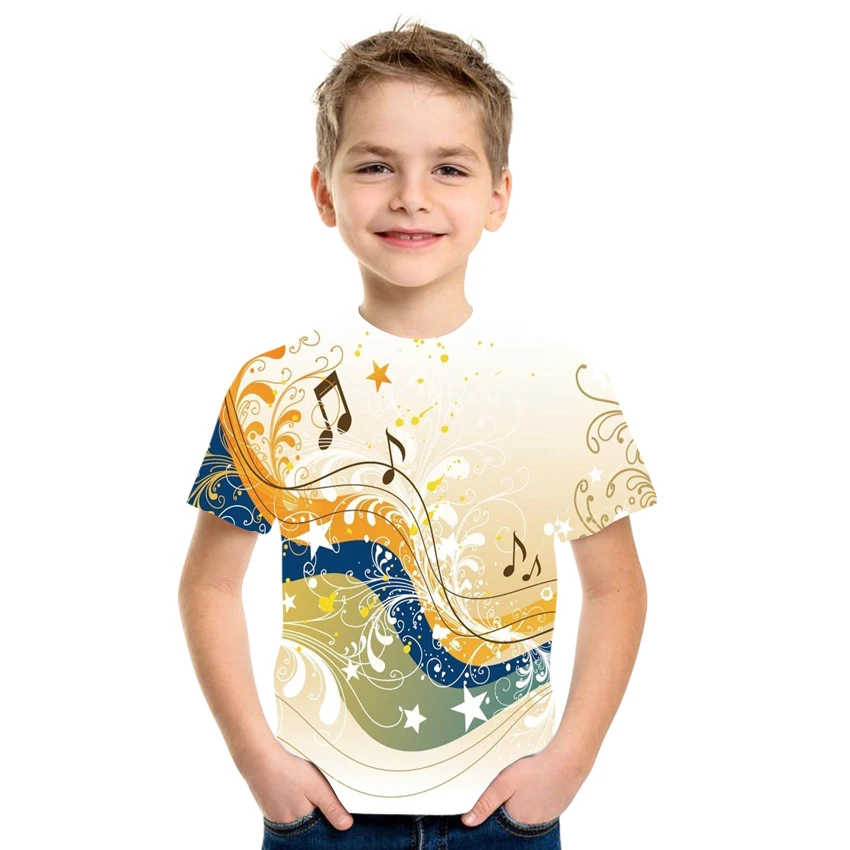 Arshiner Jungen Mädchen T-Shirt 3D Gedrucktes Sommer Kurzarm Kinder Casual Tops T-Shirt 6-14 Jahre 