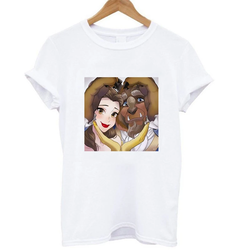 Модная женская футболка с круглым вырезом и длинными рукавами с принтом «Аладдин», футболка «принц и принцесса Жасмин», пара - Цвет: WTQ0787
