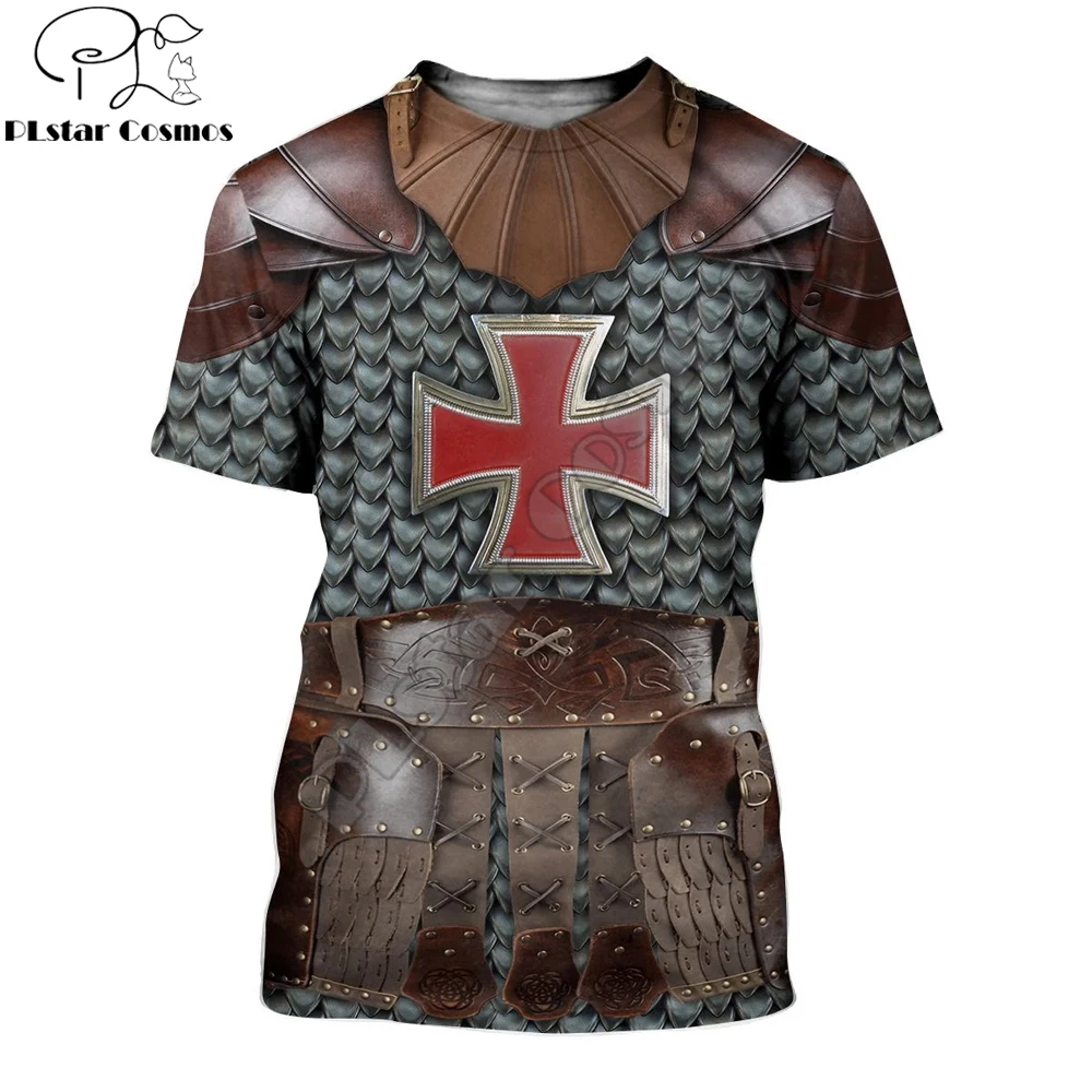 Camiseta Knights Templar Camiseta Unisex Medieval Crusade Cosplay Jersey De Cuello Redondo De Manga Corta Impreso En 3D