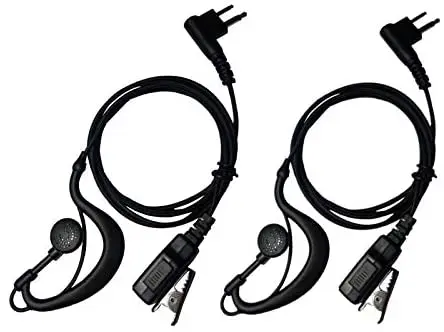 2Pcs G-Forma Della Polizia Auricolare Headset Microfono Ptt Per 2 Pin Motorola Gp2000 Radio Cls1110 1410 Cp200 Cls1450 Cp040, Cp140 2 Way Radio