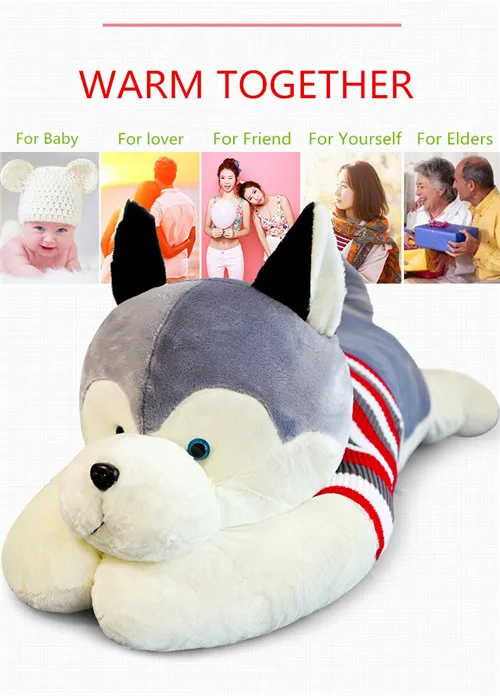 Fancytrader Jumbo Giant Plush Husky Dog Toy Stuffed Soft Animal Puppy Pillow Doll Gifts for Children 4 Sizes 3 Colors (11)