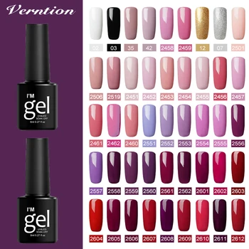 

Verntion Color Gel Nail Polish Semi-permanent UV Nail Polish Semi-Permanent Varnish Long Lasting Gel Nail Polish 8ml Nails Art