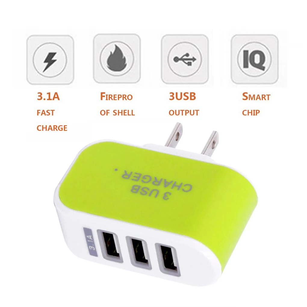 3 порта, тройной USB порт, настенное зарядное устройство для дома и путешествий, адаптер переменного тока, штепсельная вилка европейского стандарта, зарядное устройство для мобильного телефона, Прямая поставка