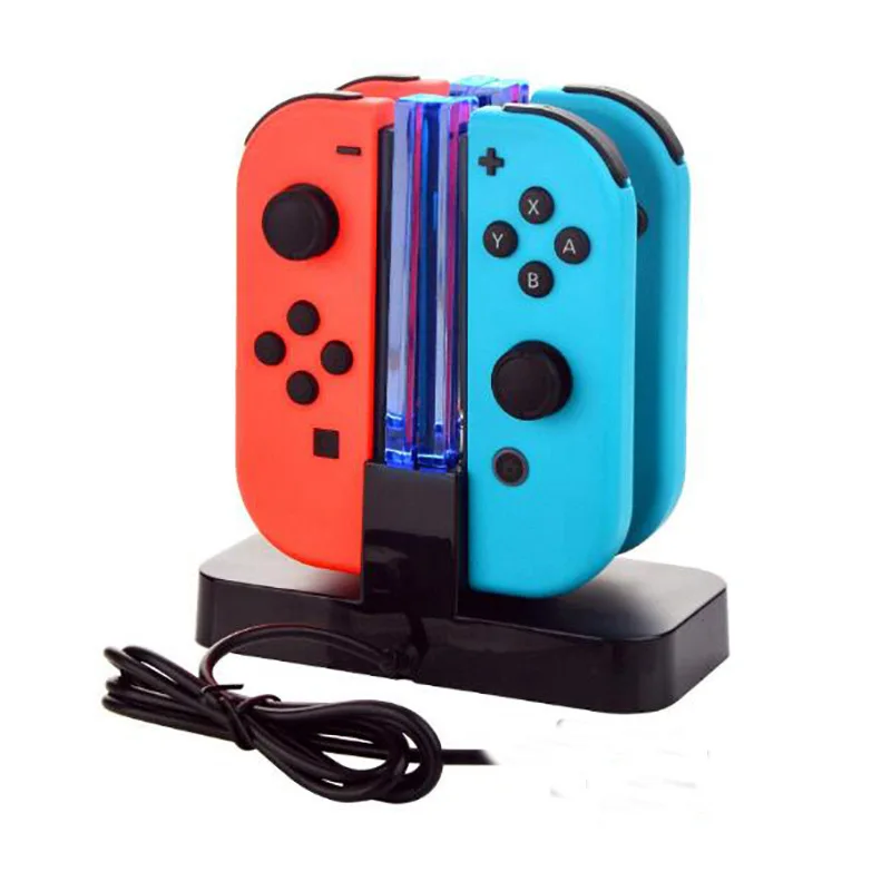 Зарядная док станция для контроллера Nintendo Switch Joy con светодиодная Зарядка геймпад