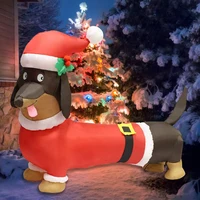 5ft Long Wiener Dog Self-Inflatable with Suit Perfect for Dachshund Blow Up Yard Decoration Indoor Outdoor Christmas Inflatables 1