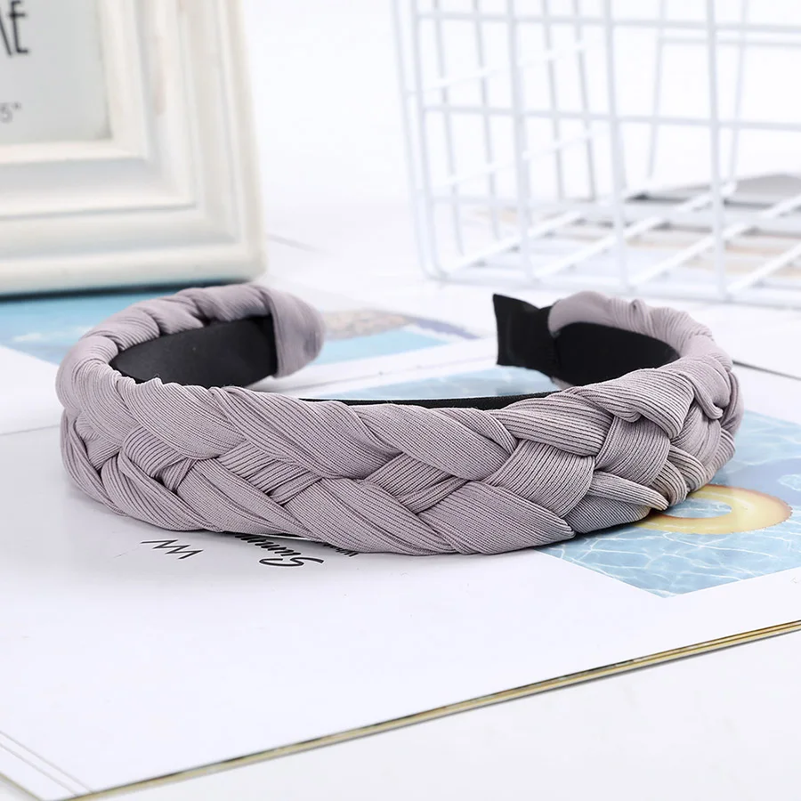 Haimeikang cкручивание плетение волос Twist weaving Hairbands повязка на голову новая мода ободок на голову головной убор женский сплошной цвет аксессуары для волос