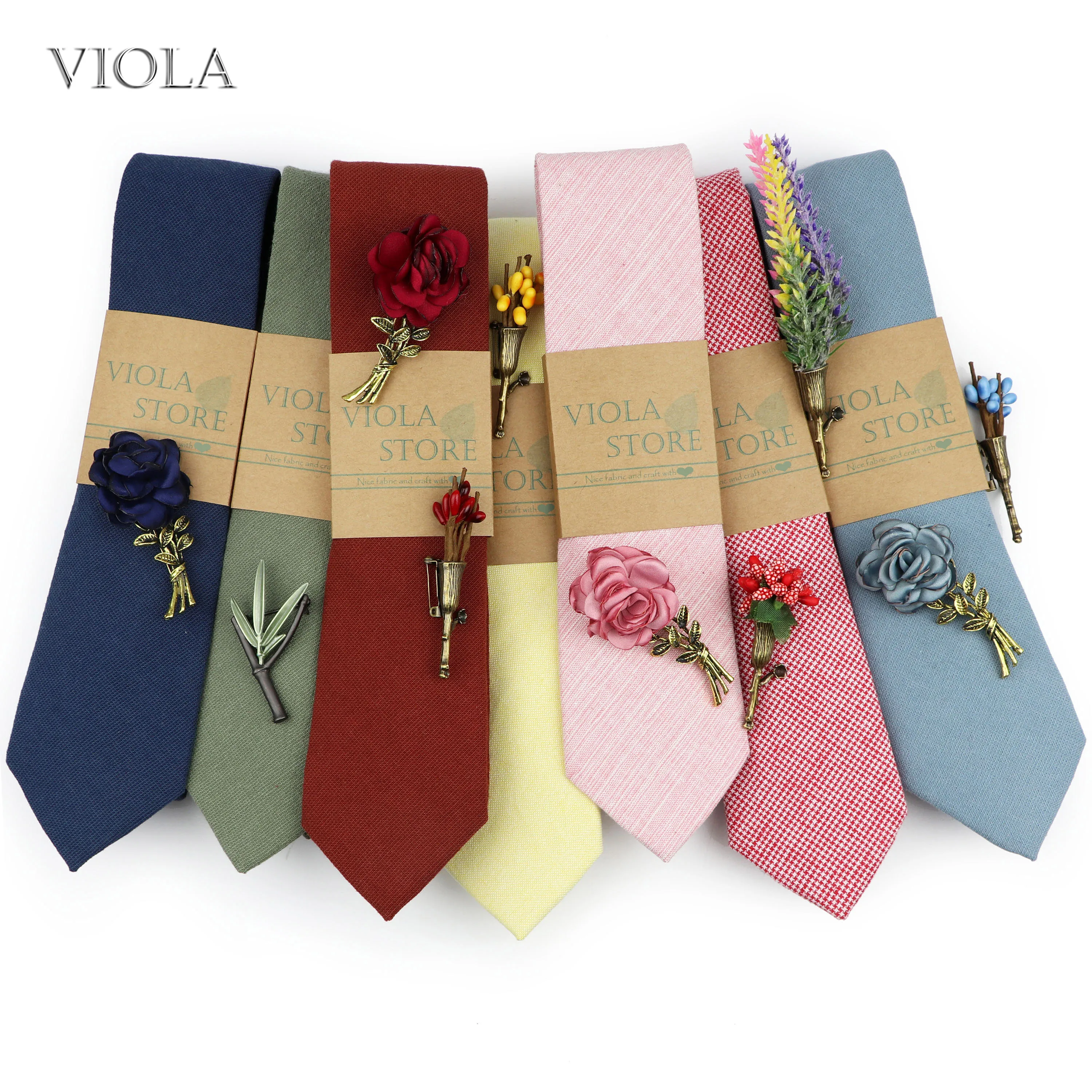 Conjunto de broche de Corbata de algodón sólido para hombre, diseño exclusivo de 6cm, alfiler Conjunto de broche de Corbata de algodón sólido para hombre, diseño exclusivo de 6cm, alfiler