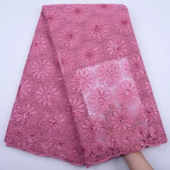 

High Quality African Milk Silk Lace Fabric Pure White French Mesh Milk Silk Lace Fabric With Sequins For Party Wedding F1817