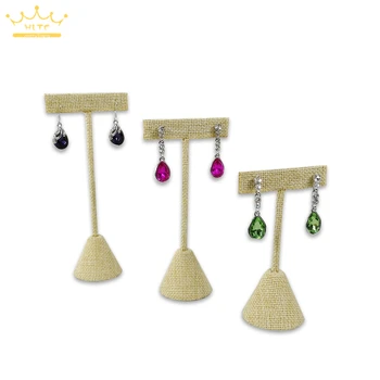 

Jewelry Organizer Stand Quality Linen Earring Holder Earrings Display Rack T Bar Earring Holder Jewelry Display 3 Size