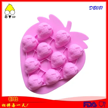 

10 with Strawberry Silicone Ice Lattice Mode Silicone Chocolate Touch Silicone Jelly bu ding mo Modeling Realistic