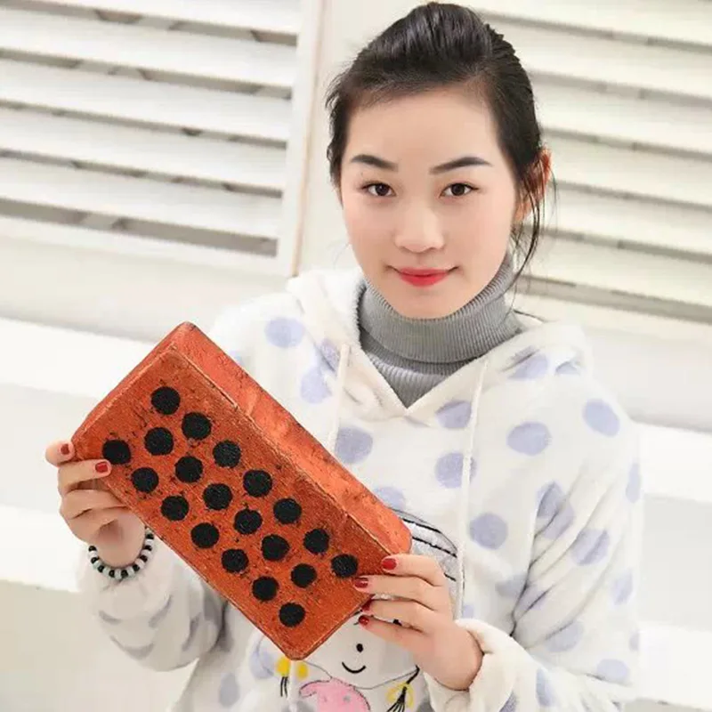 Hot Touching plush simulation tiles office nap pillow spoof props creative novelty funny vent hollow red brick antistress toys 5