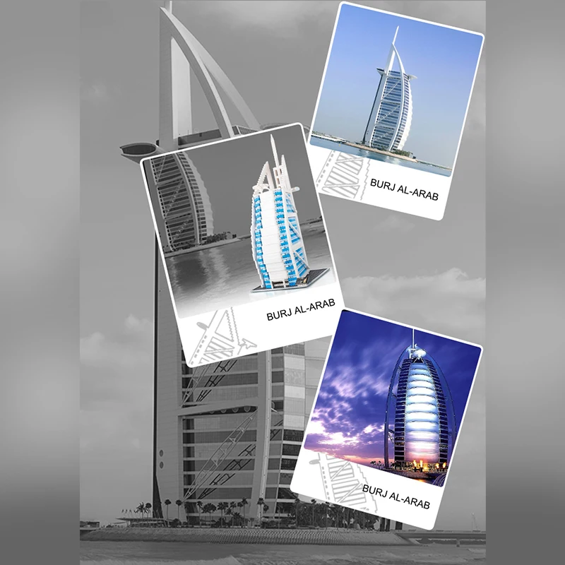 

World Famous Architecture Series Dubai Burj Al Arab Hotel Big Ben Model Kit Building Blocks Bricks Educational Kids Toys Gifts