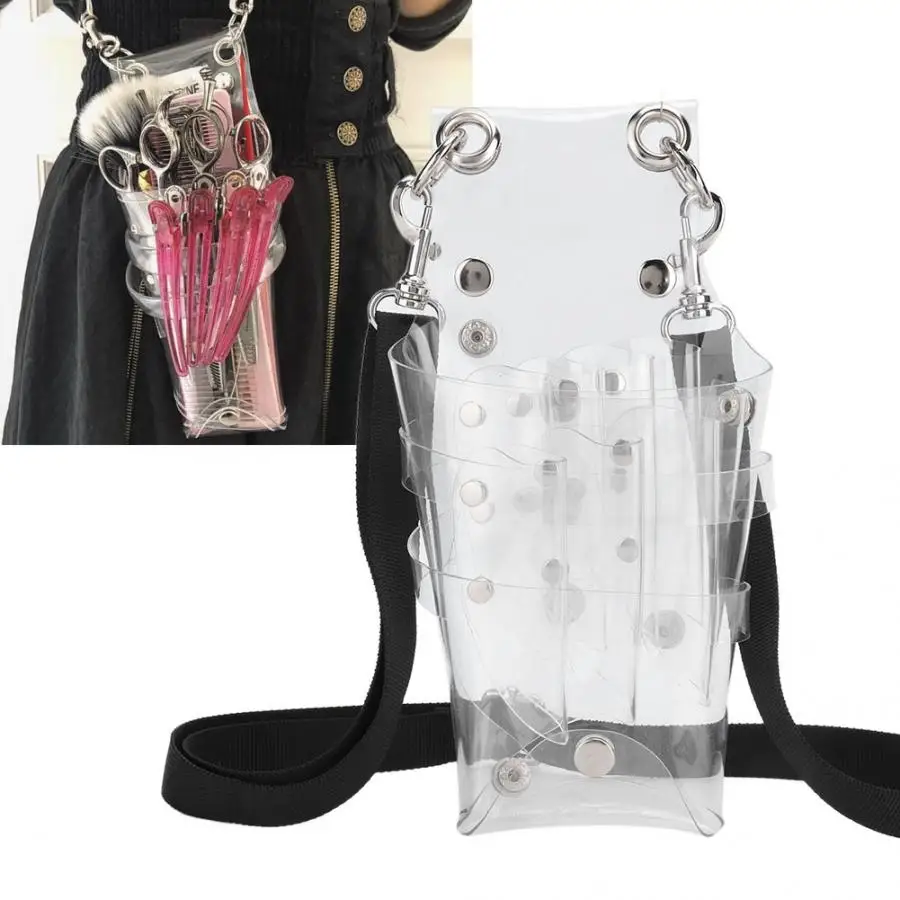 Парикмахерские принадлежности мульти-функциональные Ножницы сумка прозрачный зажим для волос расческа Парикмахерская сумка для хранения инструментов