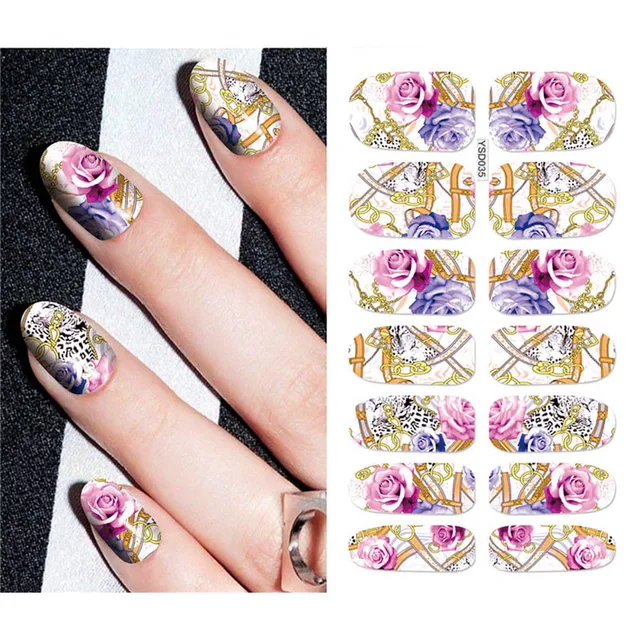 Nail Stickers For Nails Sliders 3D Color Water Transfer Nail Sticker Creativity Decoration Art Necklace Pattern Dreamcatcher YSD035