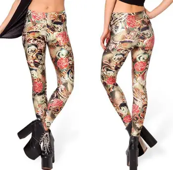 

1Pcs cartoon prints Leggings For Women New Fashion Slim Cartoon Printed Elastic Pants Trousers ER-40