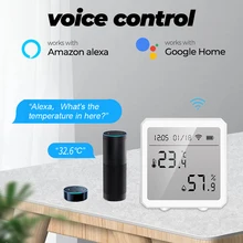 

TUYA Smart Life WiFi LCD Screen Display Temperature & Humidity Sensor Alarm Push Working With Alexa Google Assistant Smart Home