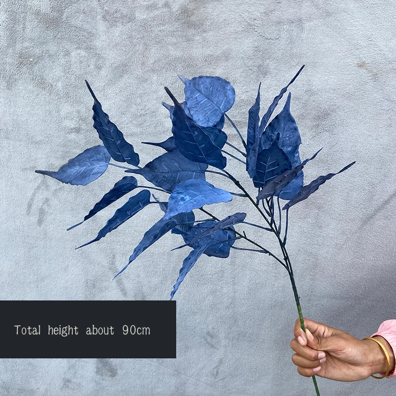 JAROWN Royal Blue Dark Blue Flowers Plant Leaf Material Artificial Flower Row DIY Props Rose Peony Wedding Decoration Party Decoration (10)