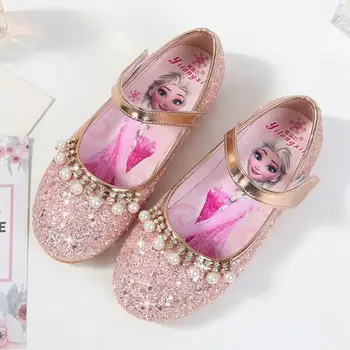 

New Children Snow Queen Shoes Kids Girls Fashion Princess Spring Cute Elsa Sandals Chaussure Enfants Flat Party Elsa Shoes