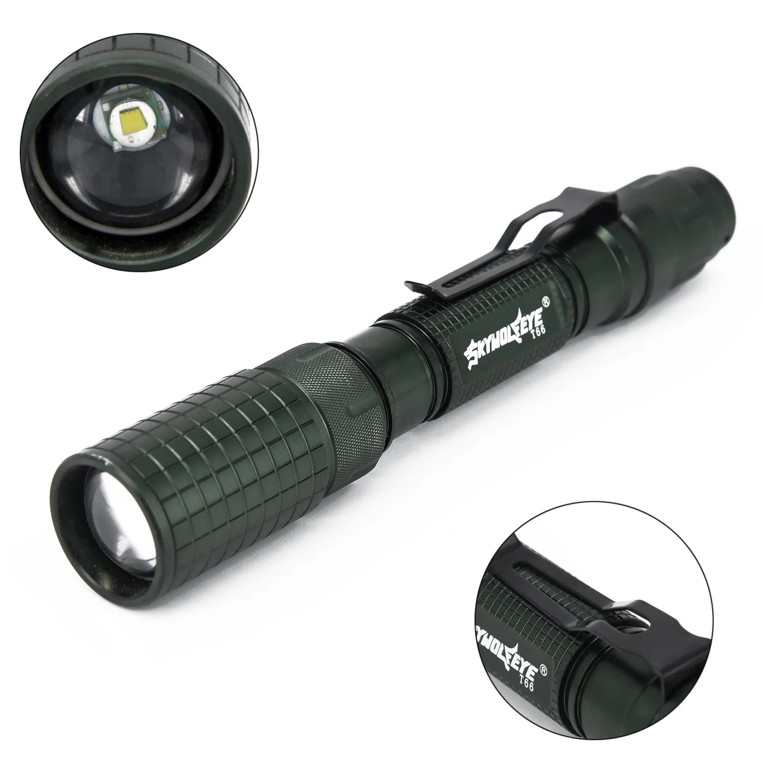 

Focus LED Flashlight Torch Lamp 10000LM 5Modes Clip Perfect Black Safe Reliable Waterproof Long-term