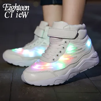 

Size 25-37 Led Children Shoes with Usb Charge Boy&Girl Glowing Controllable Lamp Flashing Sport Casual Luminous Sneakers