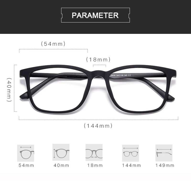 Fashion eyeglasses frame super flexible durable material rim glasses frame optical prescription eyewear 8808 eyeglasses frames eyewear frames fashion eyeglasses
