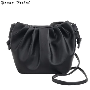 

Mini Crossbody Bags for Women 2020 Leather Cloud Bag Dumplings Handbag Girls Wallets and Bags Hobos Shoulder Strap Female Cluth