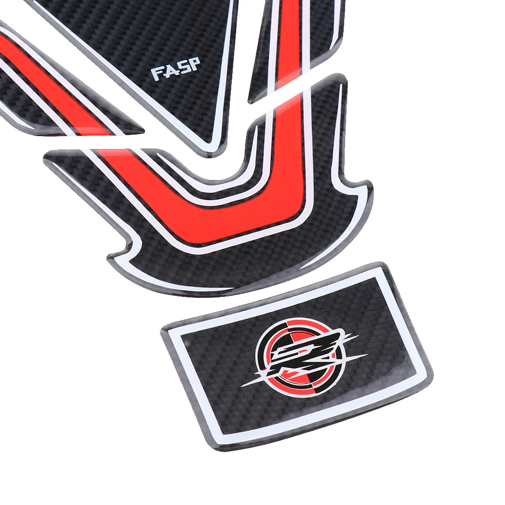 3D Красный масляный бак для мотоцикла Наклейка из углеродного волокна материал водонепроницаемый прочный для FASP